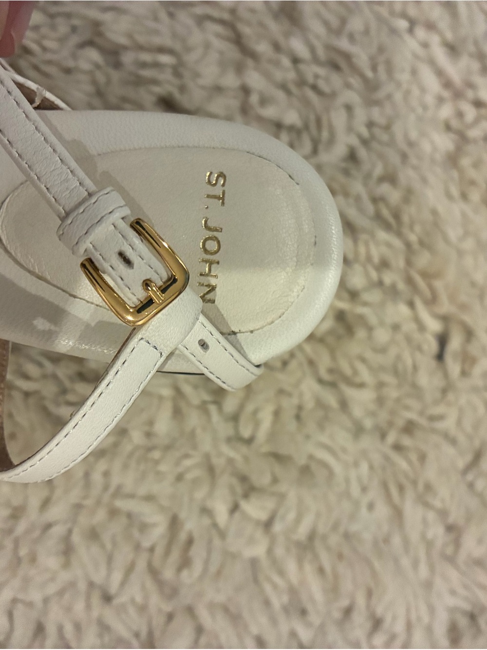 St. John White Strappy Wedge Sandals - Picture 4 of 8
